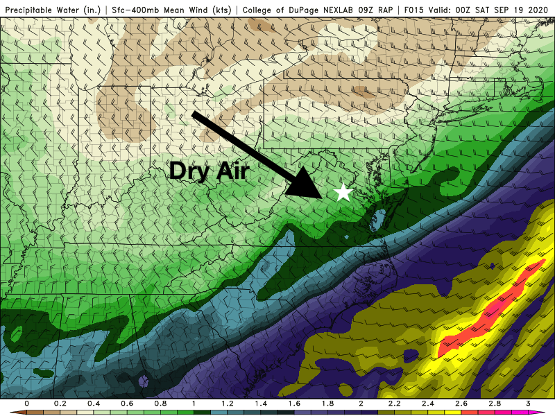 A dry and much cooler weekend lies ahead for Fredericksburg.
