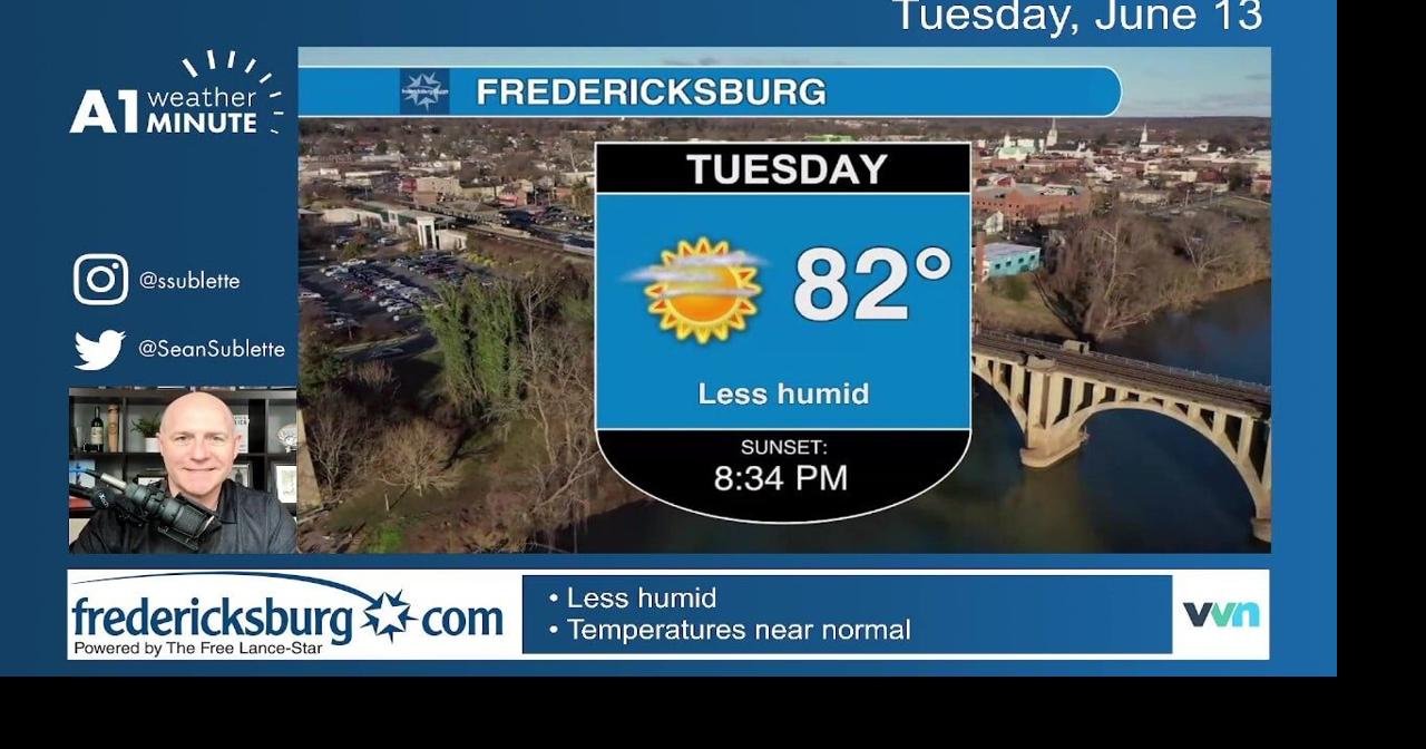 Tuesday morning Fredericksburg weather video Sunny and pleasant with low humidity
