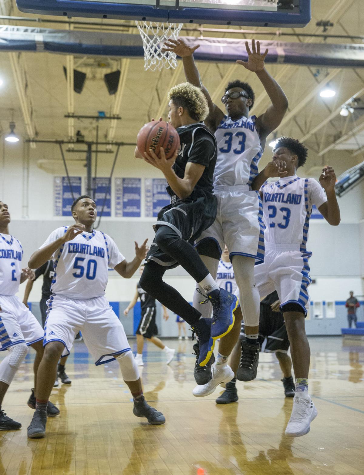 High school boys basketball Courtland's frontcourt proves to be too