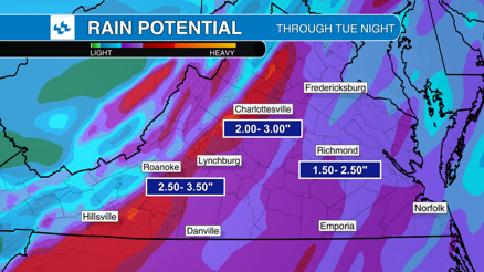 Heavy rain, possible flooding in Virginia Tuesday - Vimarsana News