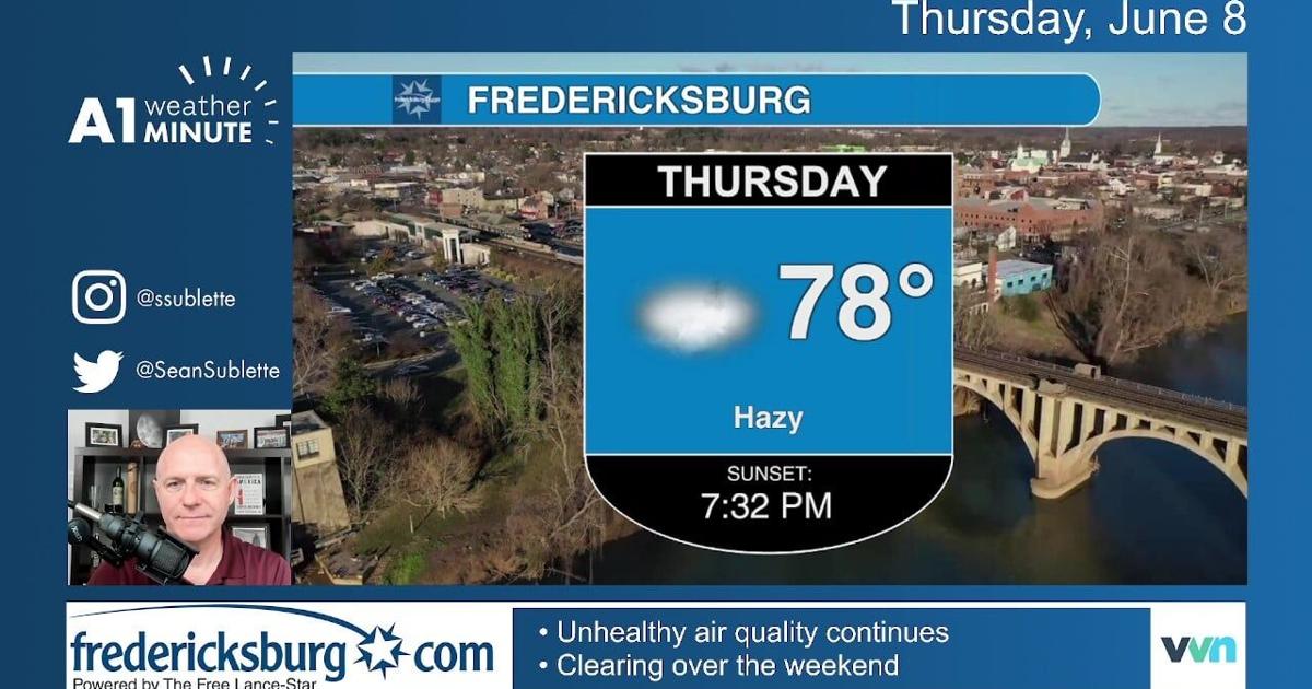 23901 Weather Thursday morning Fredericksburg weather video: Air quality alert continues