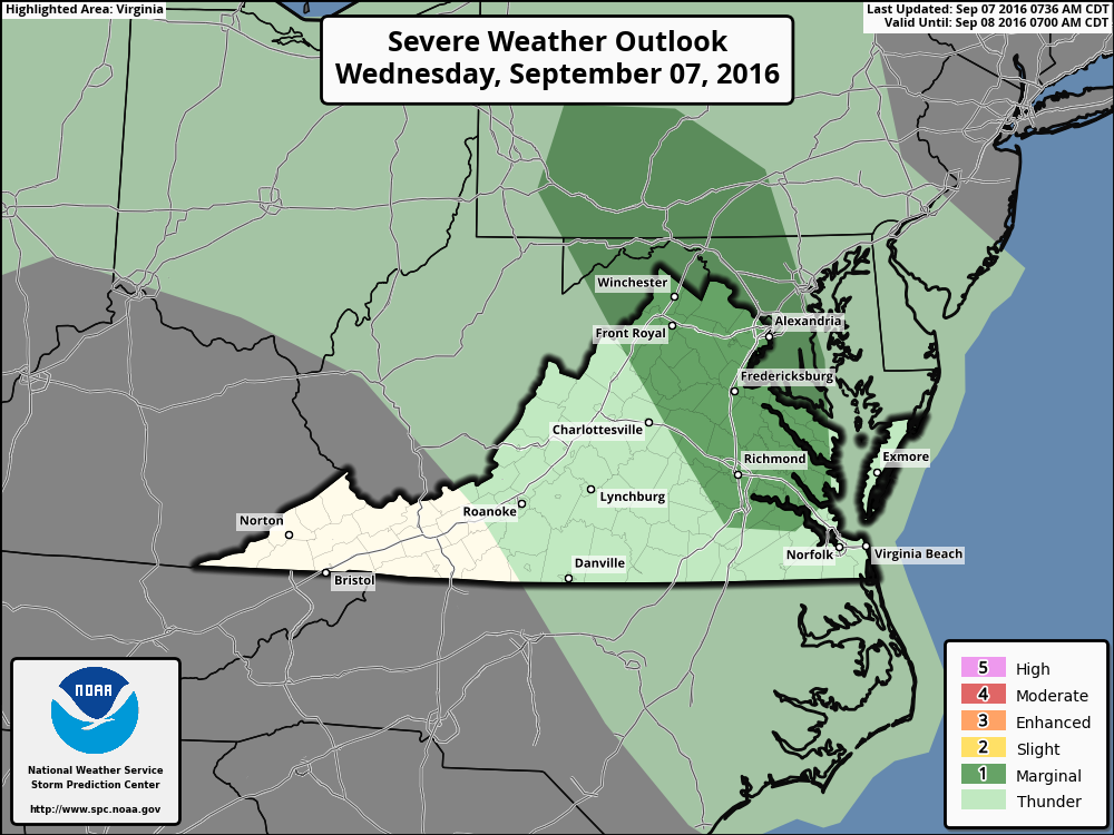 Weather blog: A midweek bout with showers and storms for Fredericksburg