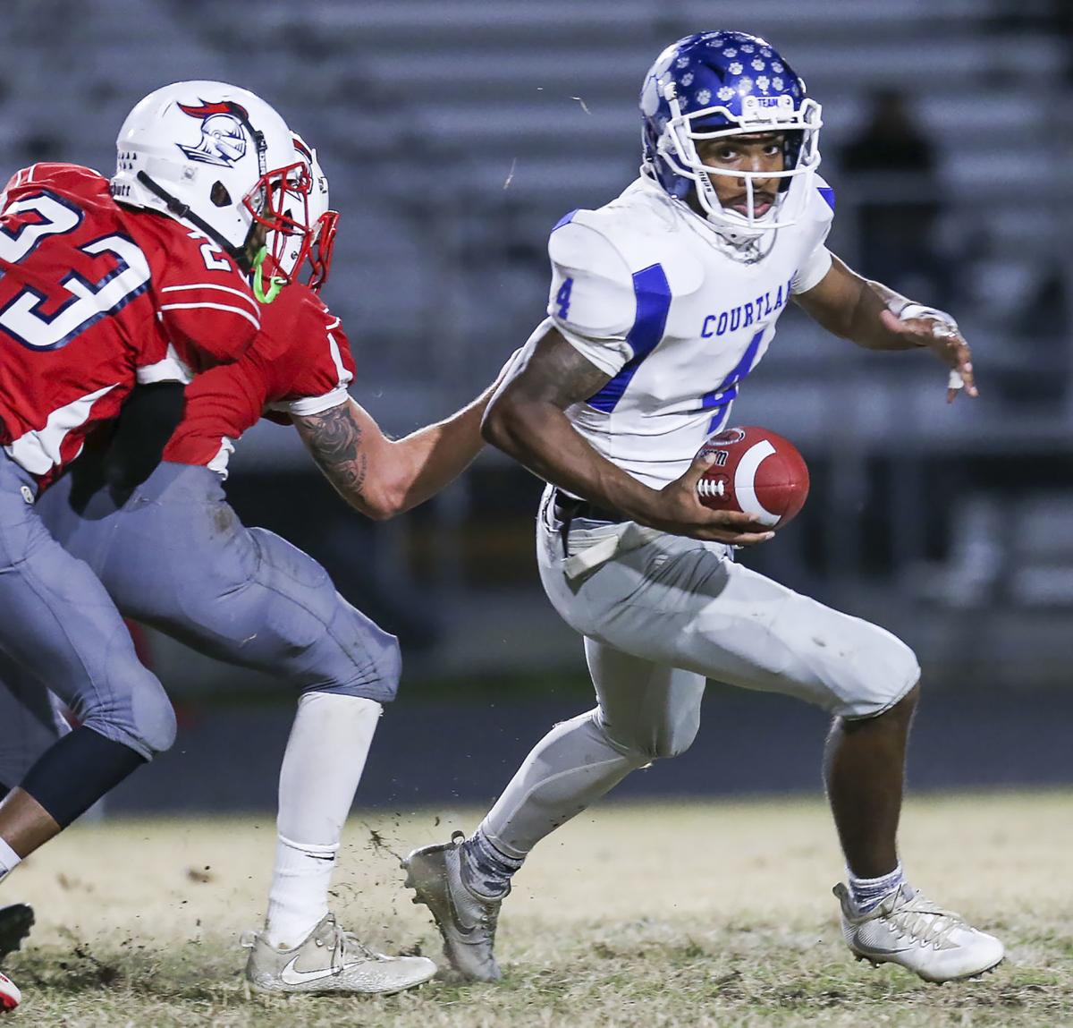 High school football Courtland pulls away late to win playoff tuneup