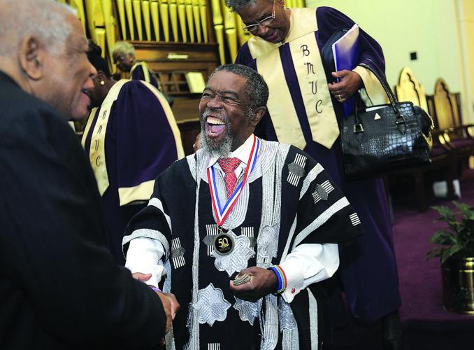 Rev. Jim b, historic Civil Rights figure, gives rousing sermon at