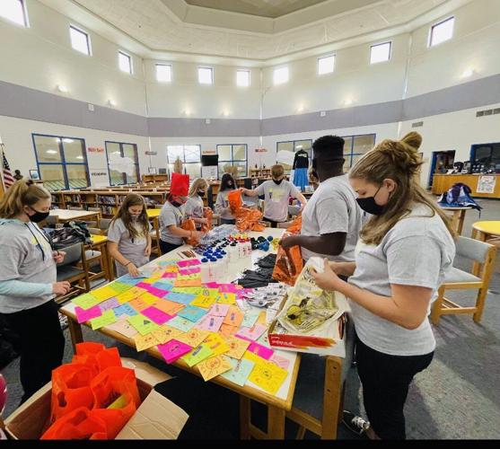 Caroline Middle School National Junior Honor Society creates care bags