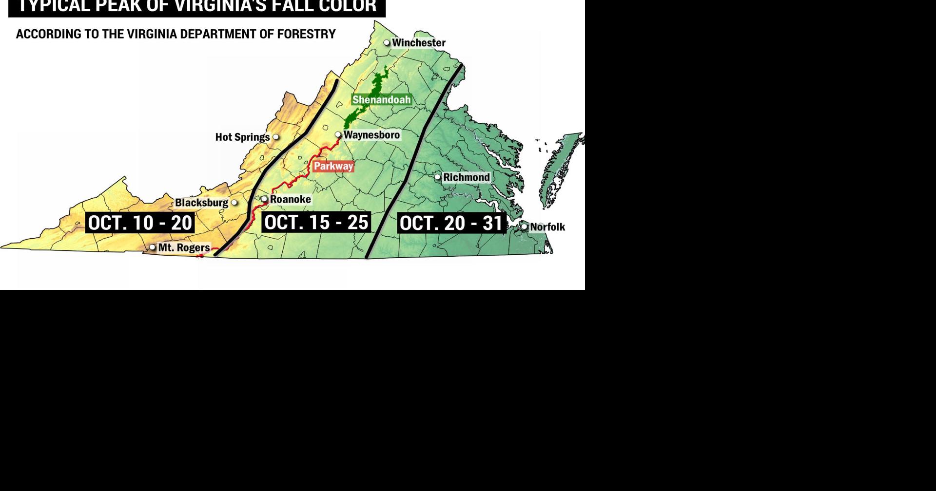 Despite up and down weather, fall colors still on schedule for Va. and ...