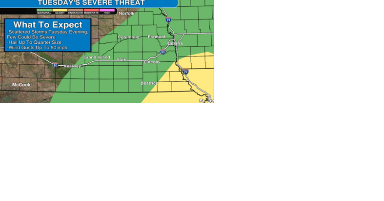 Watch now: Dry across Nebraska today, but the chance for showers and a few severe storms returns Tuesday - Vimarsana News