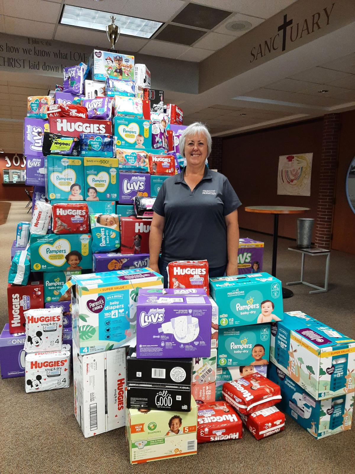 Diaper mountain at Trinity