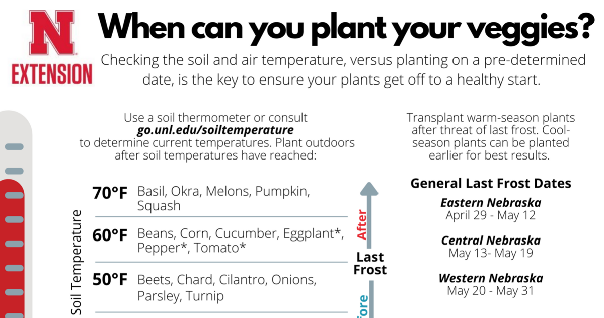 Cue Planting garden vegetables based on soil temperature