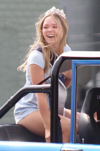 Jami Twomey smiles in grand parade