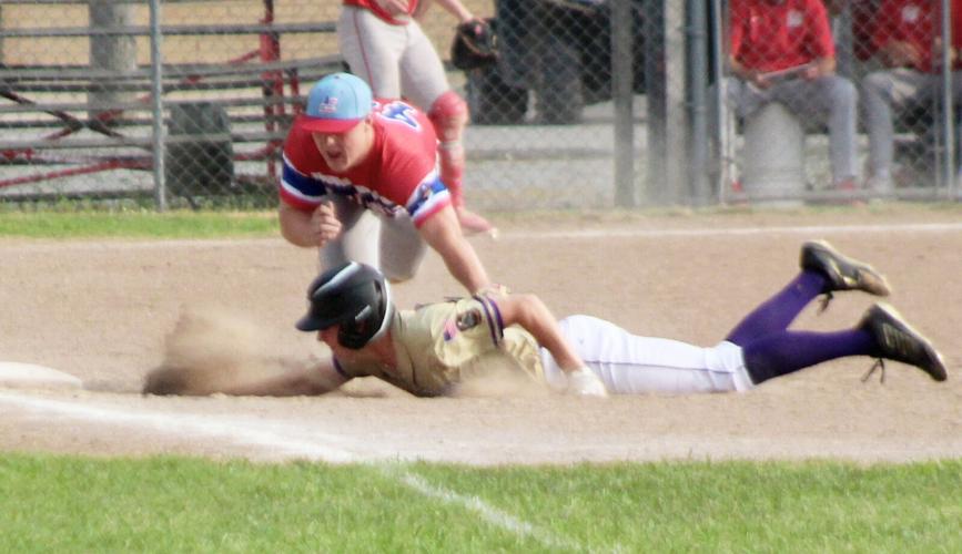 Sam Clements diving play at first base