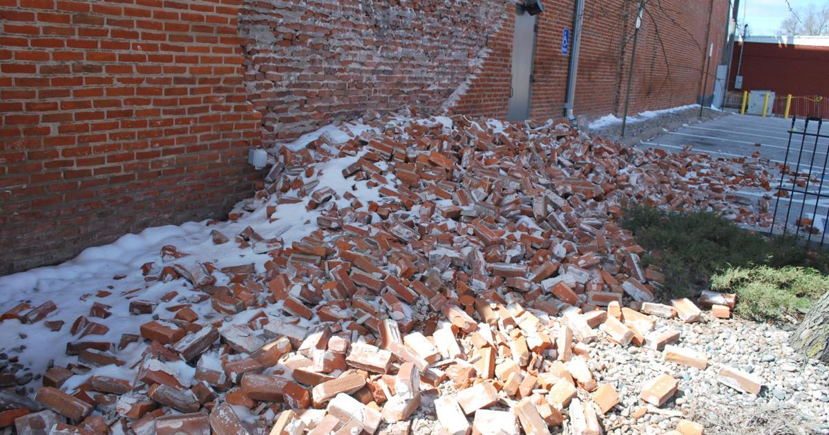 Layer of bulging bricks give way at Fremont Opera House over the weekend