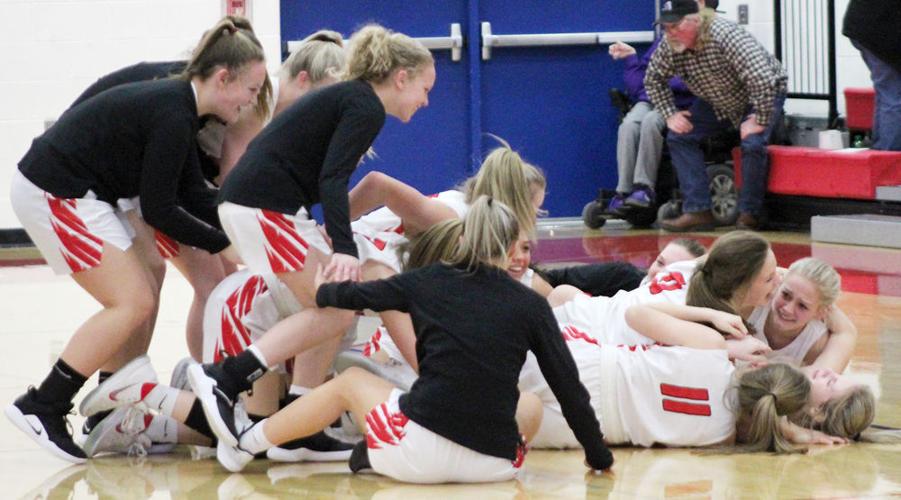 Team smiling after dogpile 2
