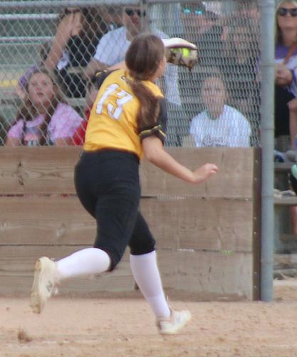 Lauren Green running catch in fourth inning
