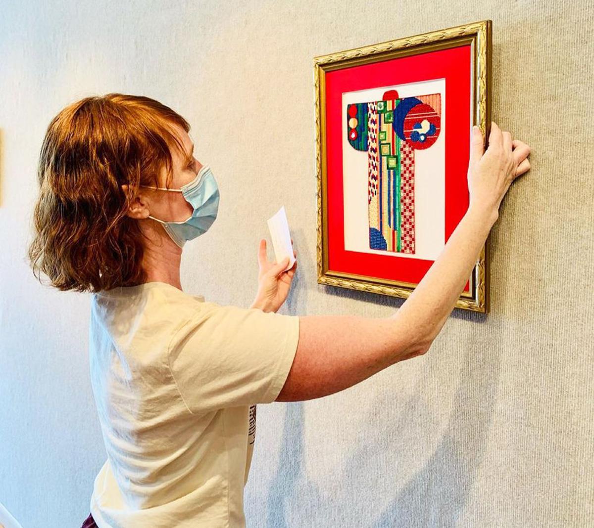 Angie with artwork