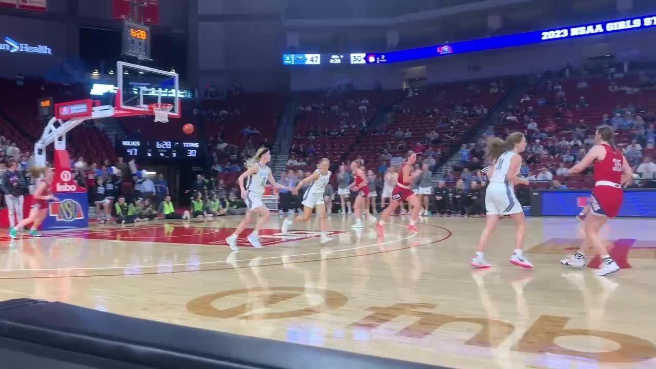 Britt Prince with nifty move for layup