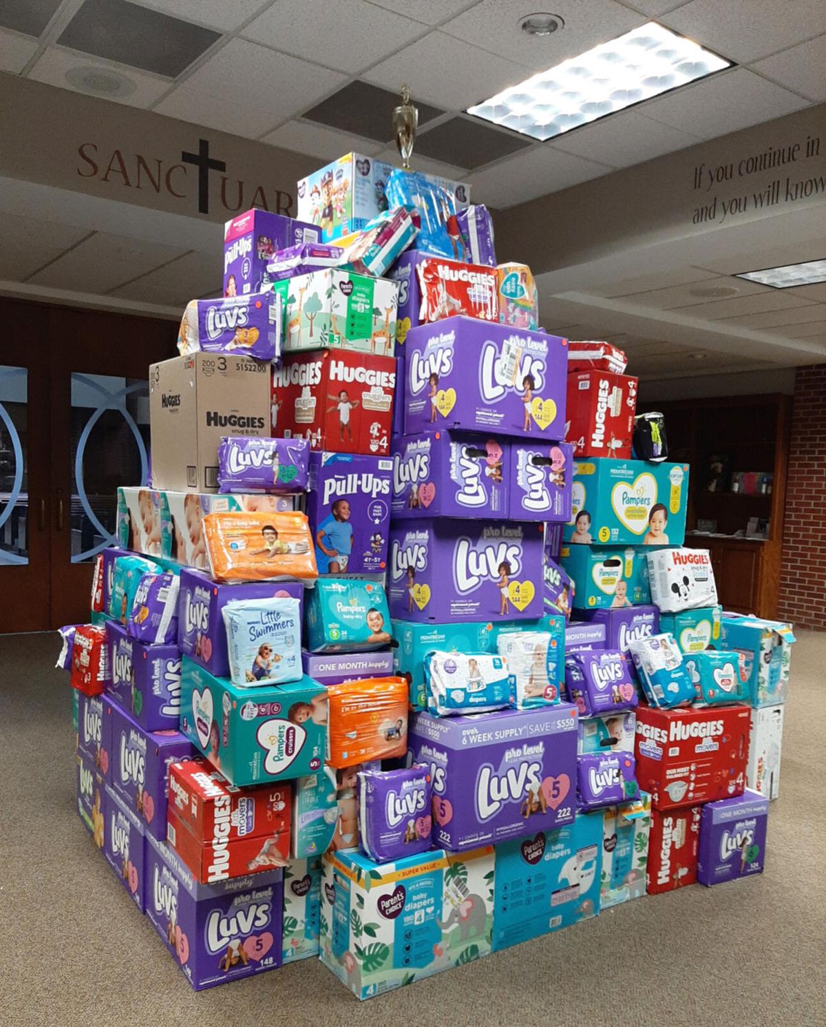 Diaper mountain at Trinity