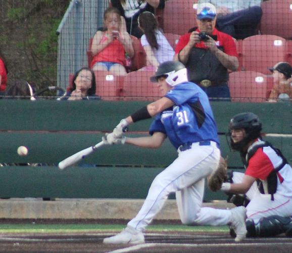 Quinton Denton makes contact with pitch