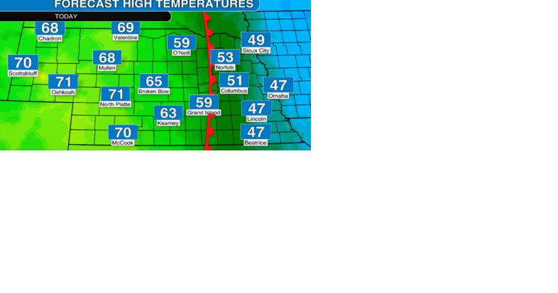 Watch now: Huge spread in temperatures across Nebraska Thursday thanks to a warm front - Vimarsana News