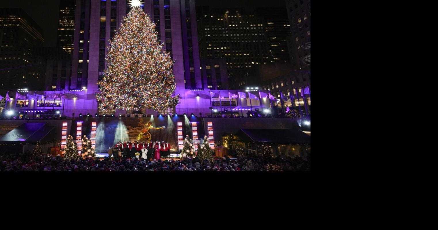 Iconic Christmas tree at Rockefeller Center illuminated