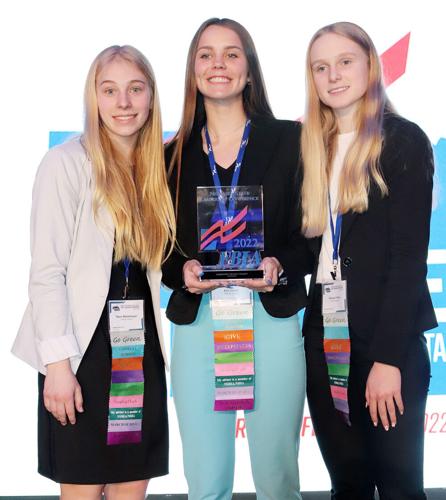 Tatum Backemeyer Ella Zierott Laney Frahm at state conference