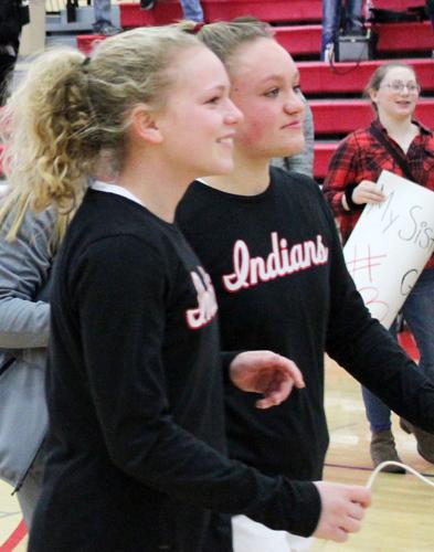 Lauren Wehrbein smiles after game
