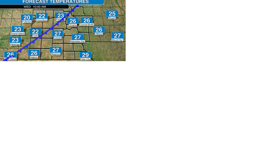 Falling temperatures across southeast Nebraska Wednesday with a cold front - Vimarsana News