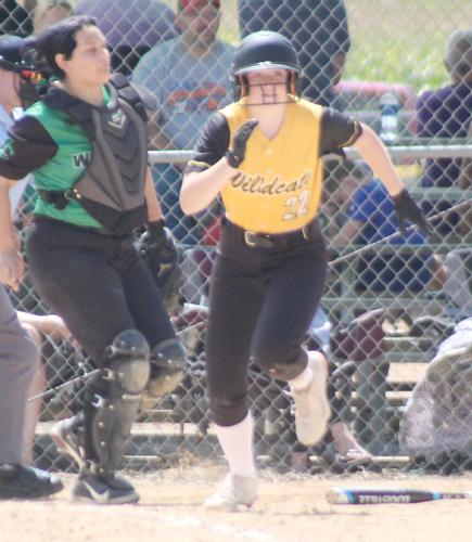 MacKaylee Madsen reaches base against Wilber-Clatonia