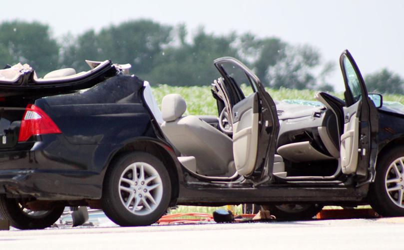 Car after extrication of person