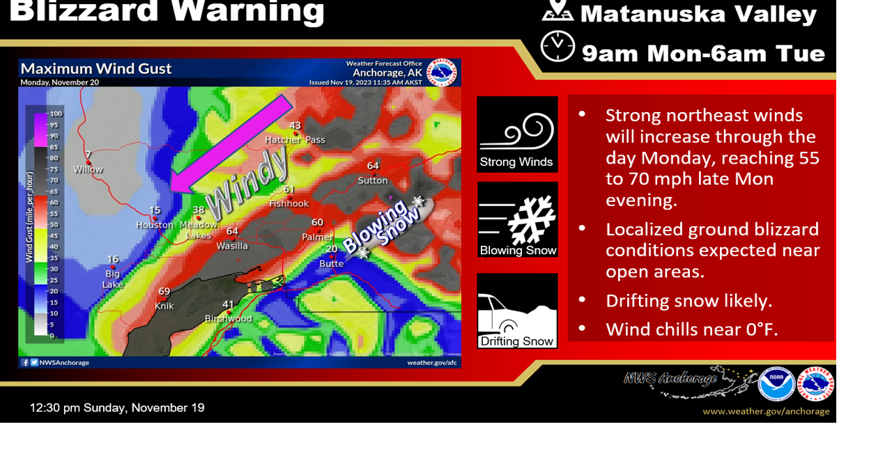 Blizzard updates for the MatSu Valley,as power is restored to most