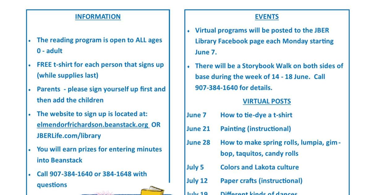 JBER Library Hosts Summer Reading Program Arctic Warrior