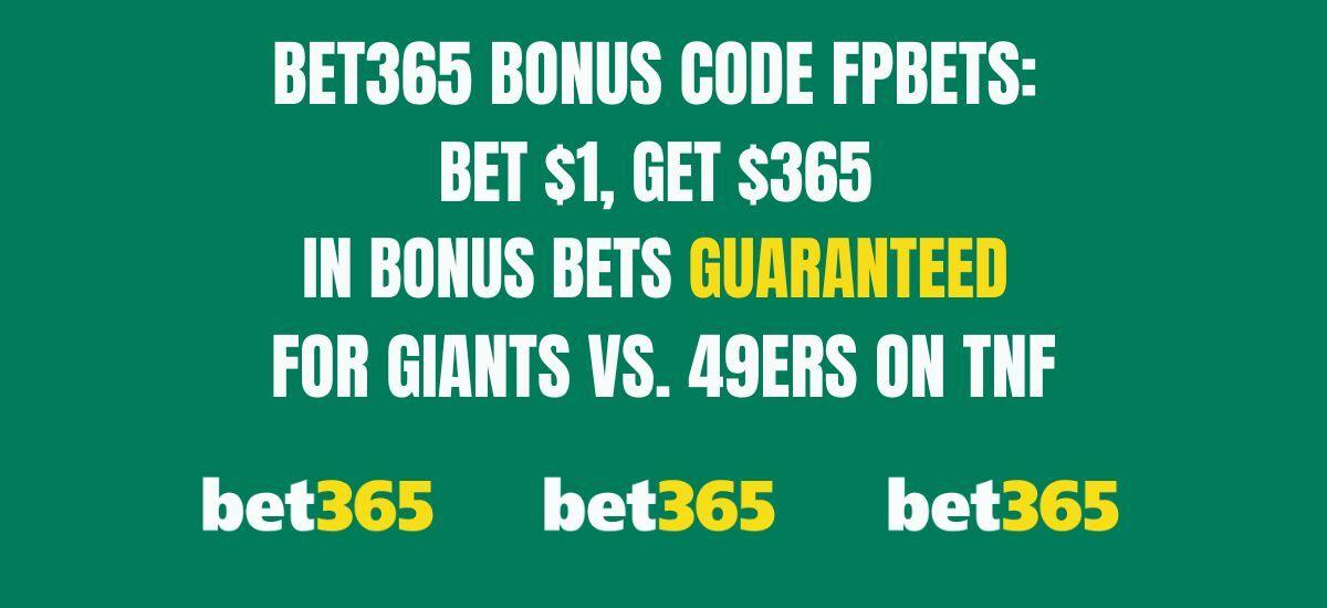 Bet365 bonus code: FPBETS offers $365 in bonus bets for TNF