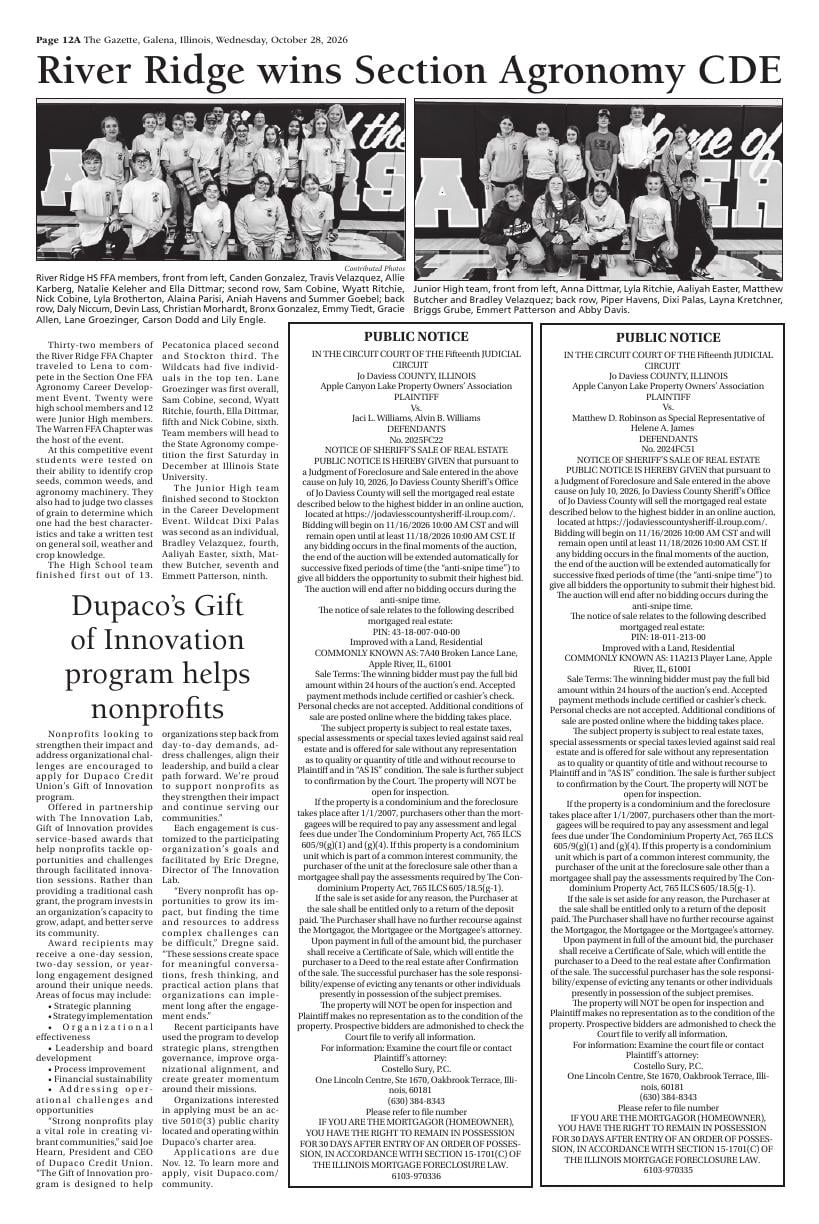 Page 012 | e-Edition | galenagazette.com