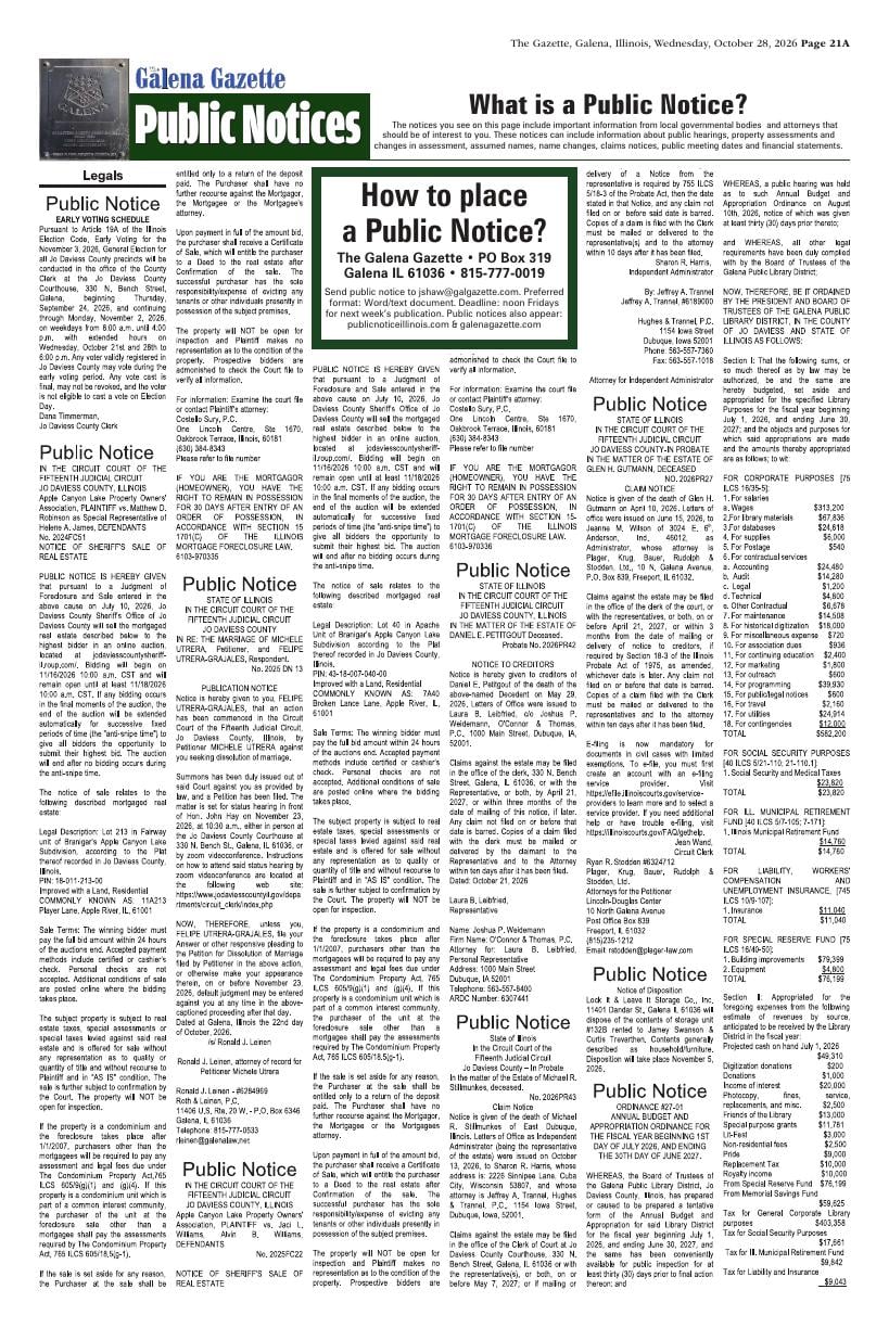 Page 021 | e-Edition | galenagazette.com
