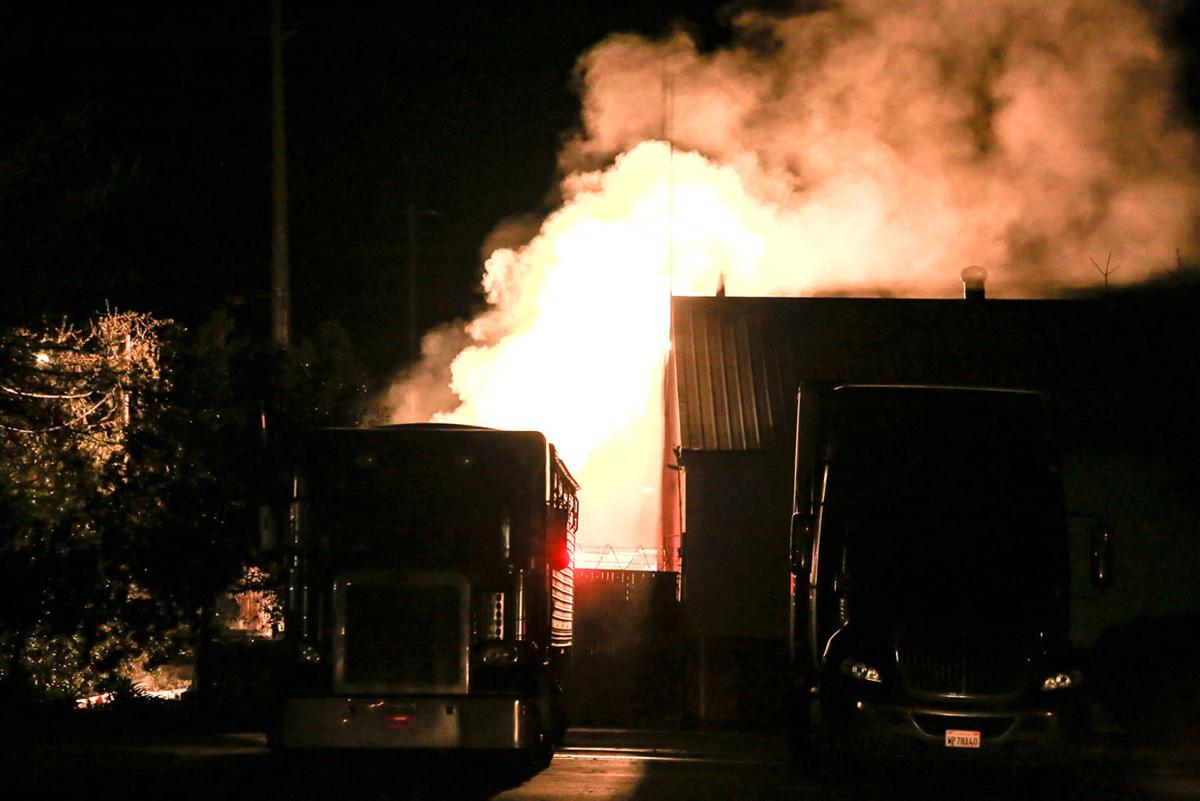 Tires Consumed By Fire At Les Schwab Saay