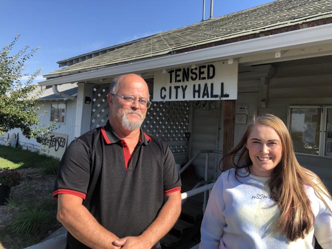 The city of Tensed received a boost from the Innovia Foundation as it was awarded a $20,000 grant earlier this year. The west side city seeks to purchase a new tractor with the funding. Pictured: Tensed Mayor Rick Keaveny and City Clerk Brooklyn Anderson.
