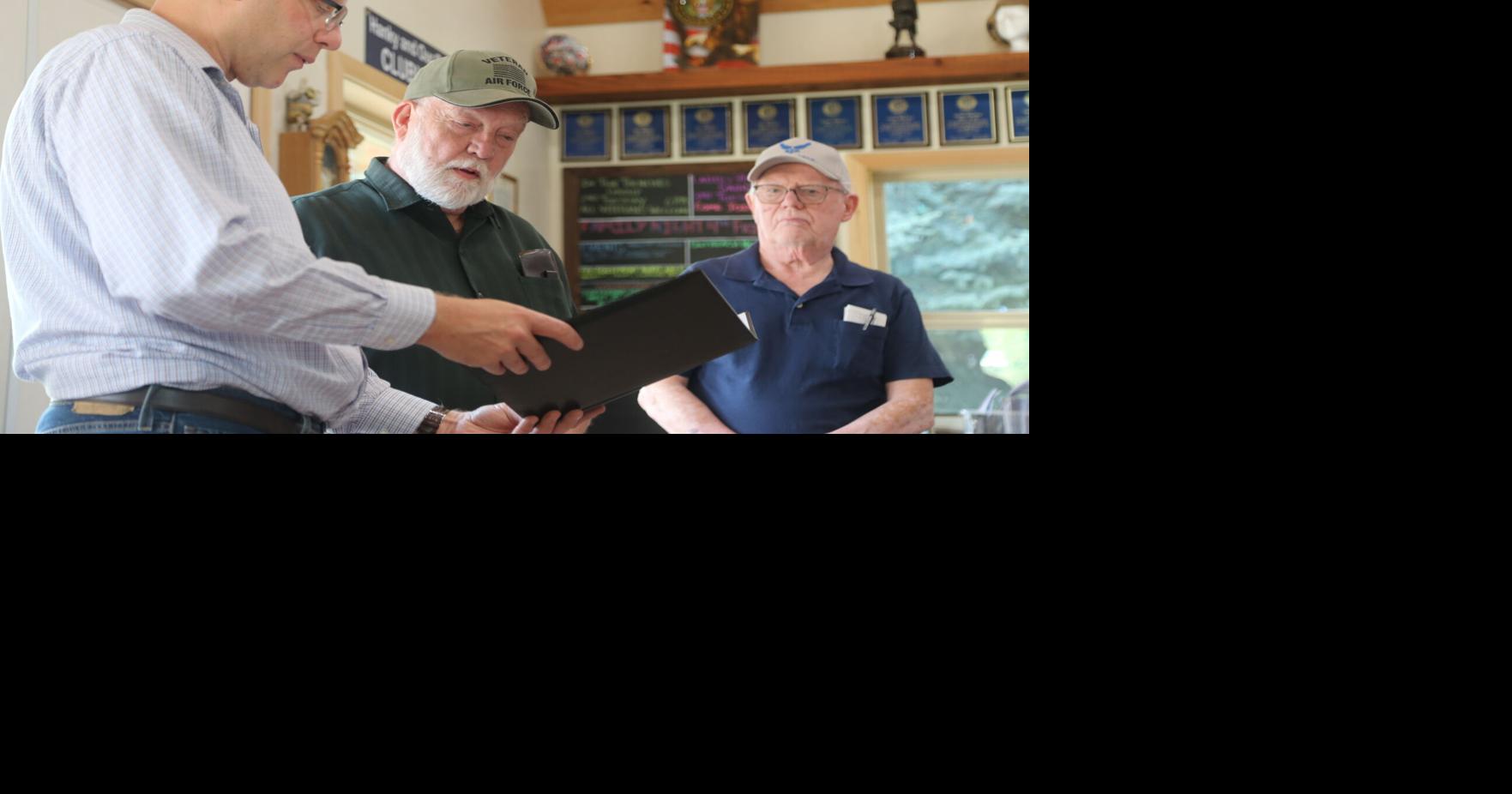 Marc Kilmer, North Idaho Regional Director/State Policy Director, presented local Hank Thornton with the first Idaho Service Spotlight recognition certificate on Aug. 11 at the Veterans Outreach Center in St. Maries.
