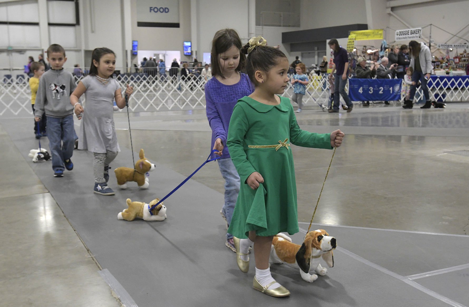 walking plush dog