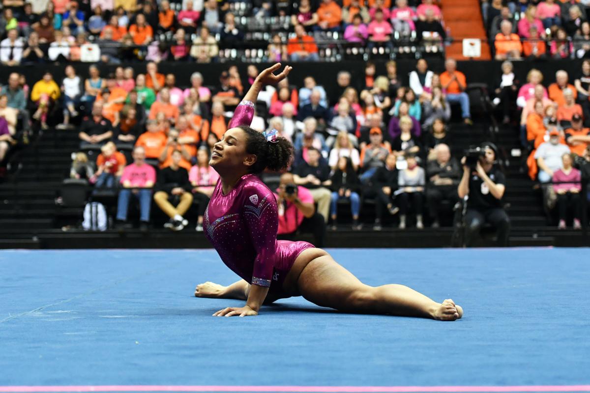 floor routine caps win over ASU
