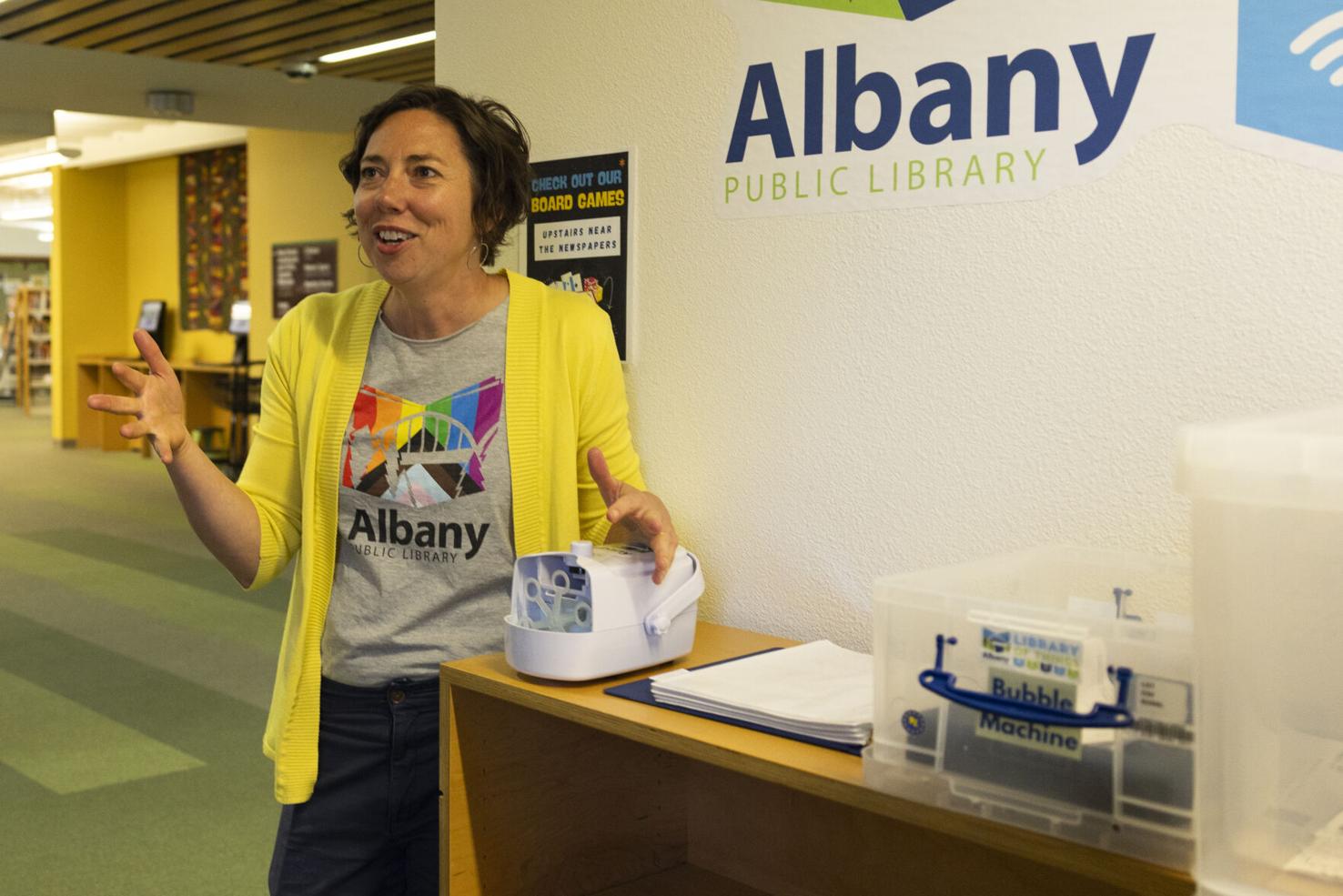 What unexpected things can you check out at Albany Public Library?