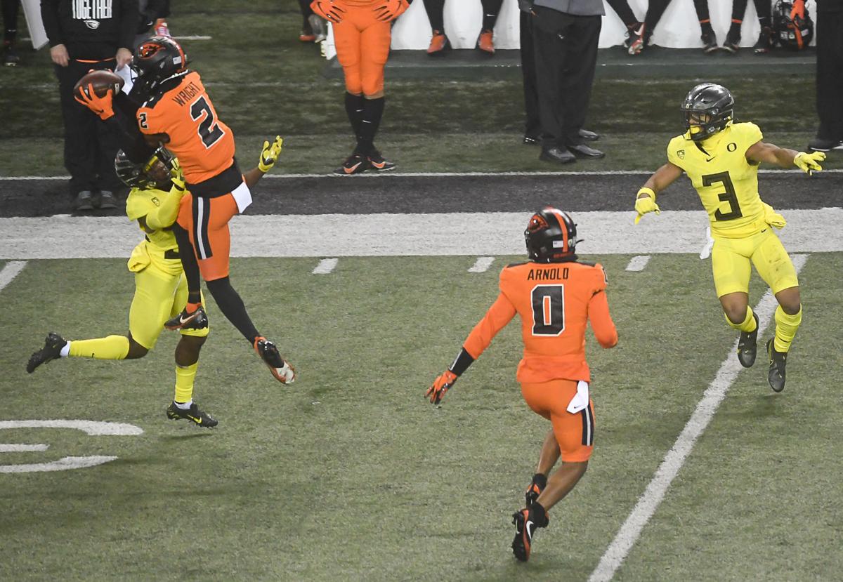 OSU vs UO football Wright interception
