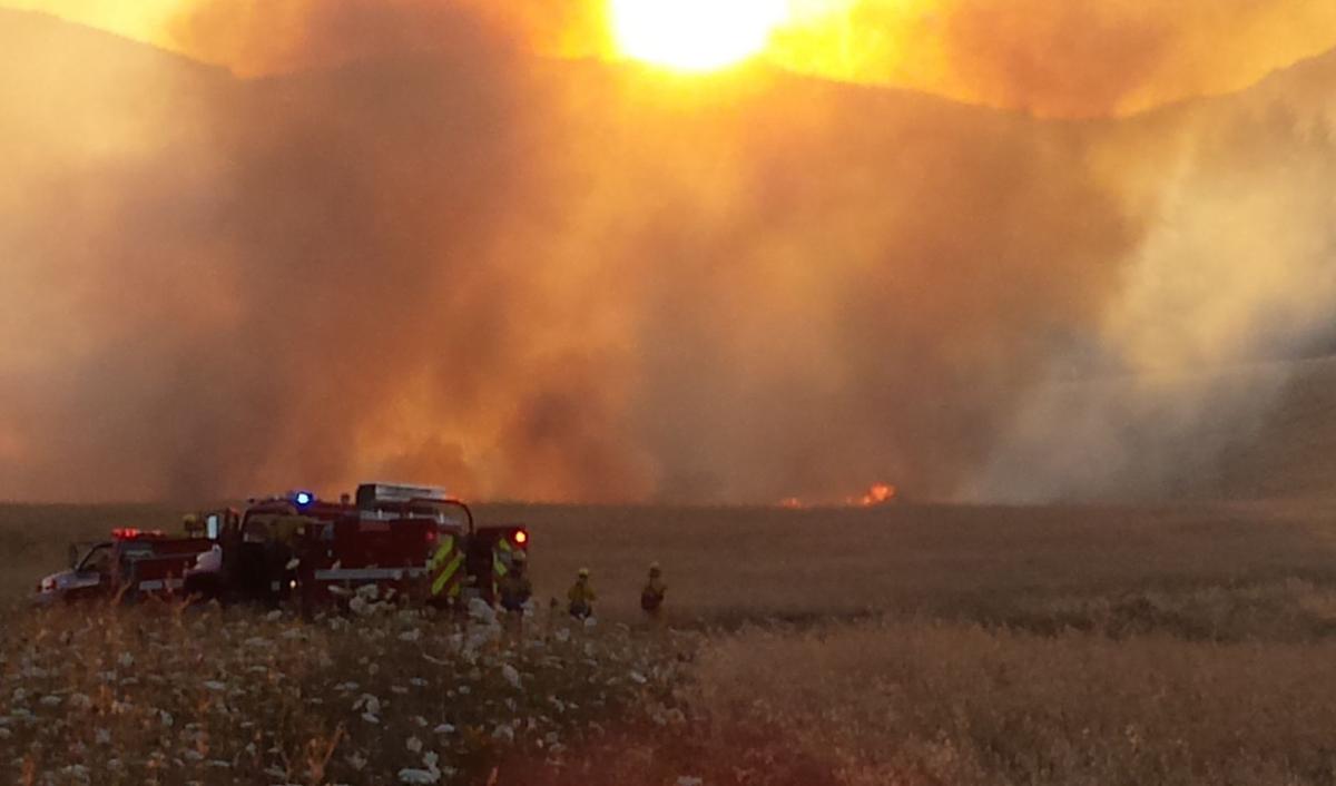 Combine sparks fire near Monroe Local