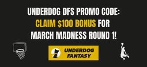 Underdog Fantasy March Madness Promo Code BETFPB unlocks $100 guaranteed bonus for Round of 64