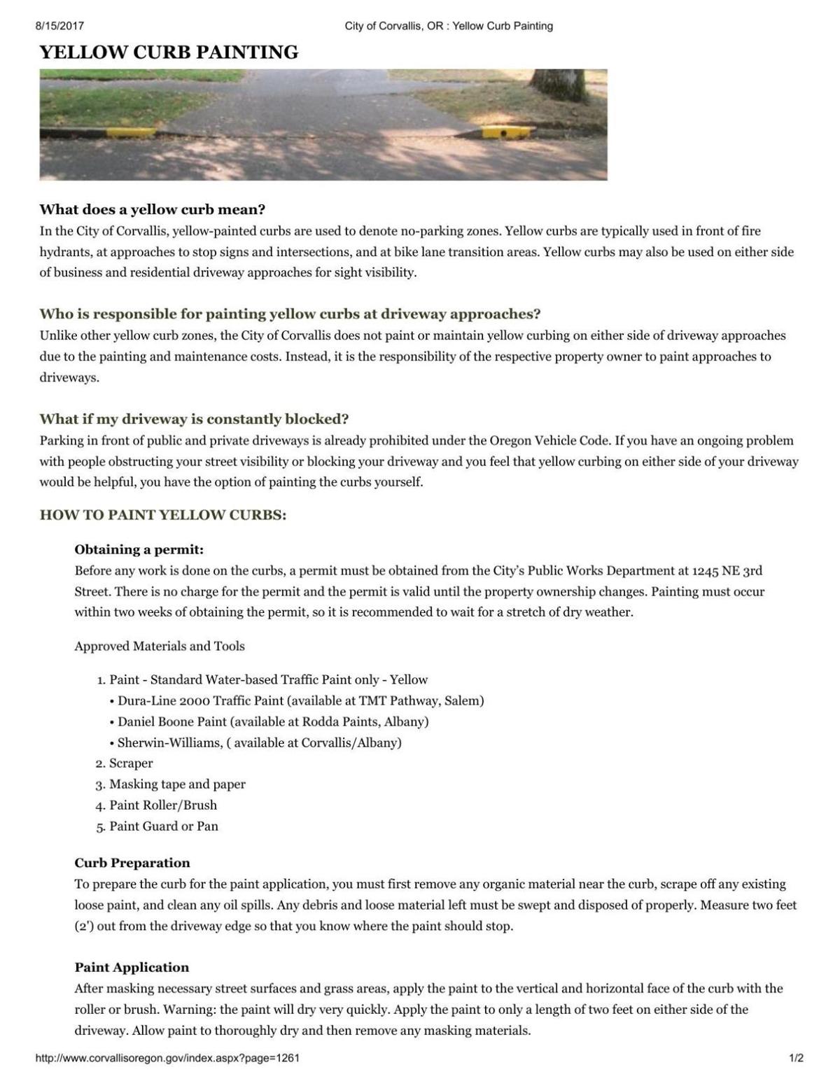 Curb Painting Info Gazettetimes Com