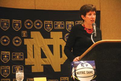Notre Dame Women S Basketball Coach Muffet Mcgraw Speaks In