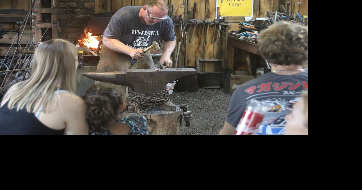 Blacksmithing at steam show