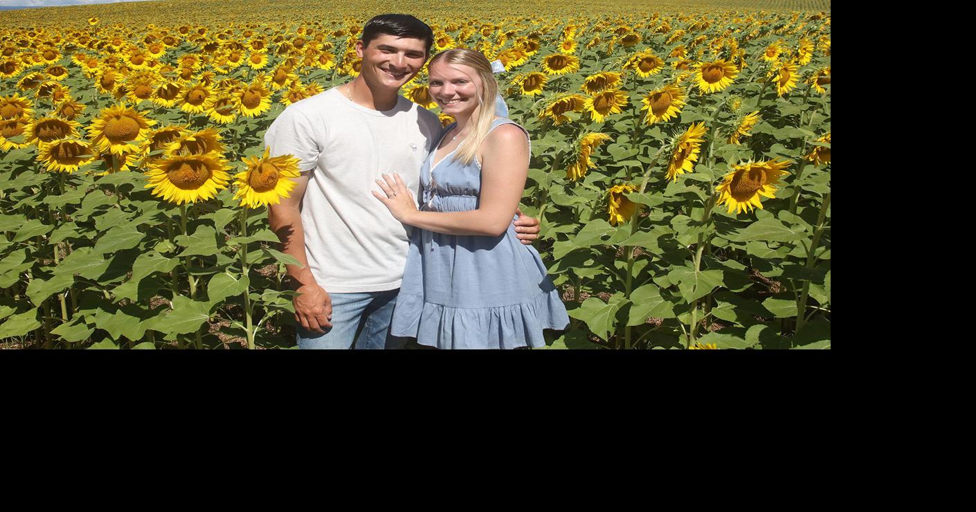 With bright sunflowers as their witness, she said ‘Yes’