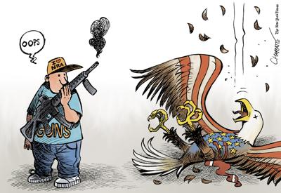 Gun lovers by Patrick Chappatte, The International New York Times