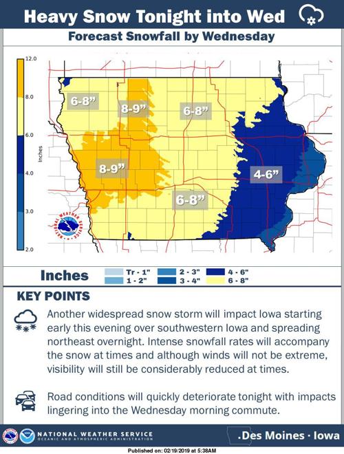Winter Storm Warning 5 8 Inches Of Snow Expected In North Iowa