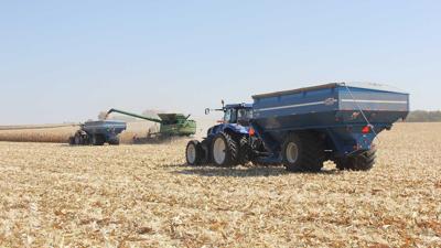 Farmers harvest corn in west central Iowa (copy)